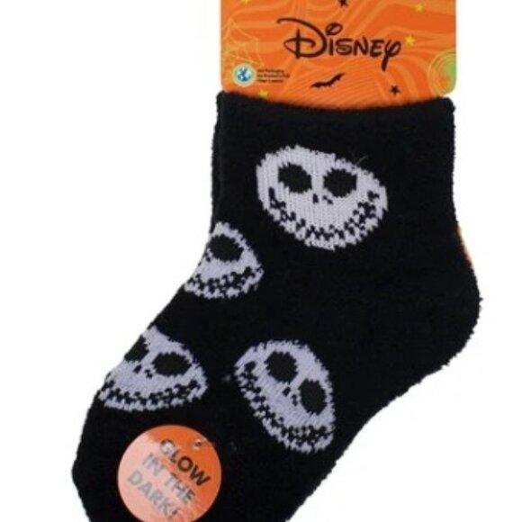Boys Halloween Jack Nightmare Monsters Socks Cozy Quarter Toddler GID 2T-3T Girl - Picture 5 of 8